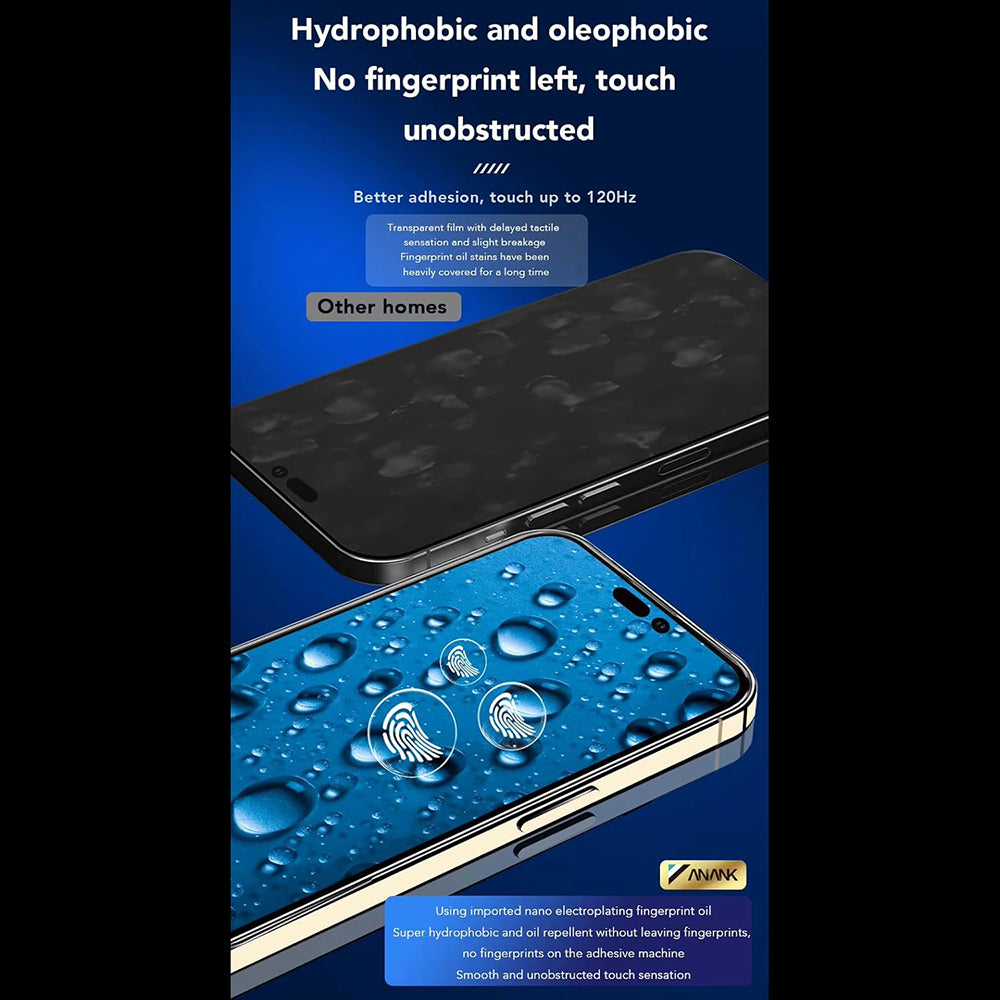 Zaštitna folija za ekran Anank 5X Reinforced CG za Apple iPhone 16 Pro Max, Kaljeno staklo, Full Glue, 2.5D, Crna