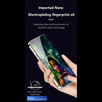 Zaštitna folija za ekran Anank protiv otisaka prstiju za Apple iPhone 15 Pro Max, kaljeno staklo, puna lepak, 2.5D, crna