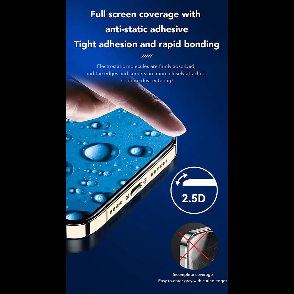 Zaštitna folija za ekran Anank za Apple iPhone 17 Pro Max, Kaljeno staklo, Full Glue, 2.5D, Crna