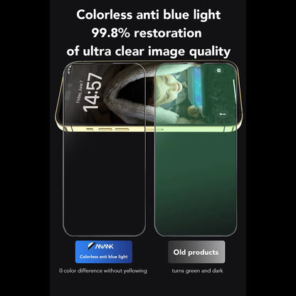Zaštitna folija za ekran Anti Blue Light Anank 3X Reinforced za Apple iPhone 16, Kaljeno staklo, Full Glue, 2.5D, Crna