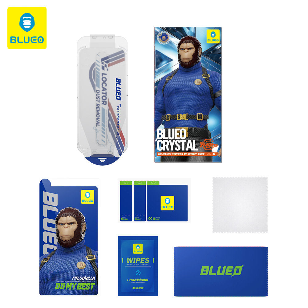 Zaštitna folija Ekran Blueo Crystal Anti-Scratch Aplikator za Apple iPhone 16 Pro Max, Kaljeno Staklo, Full Glue, Crna