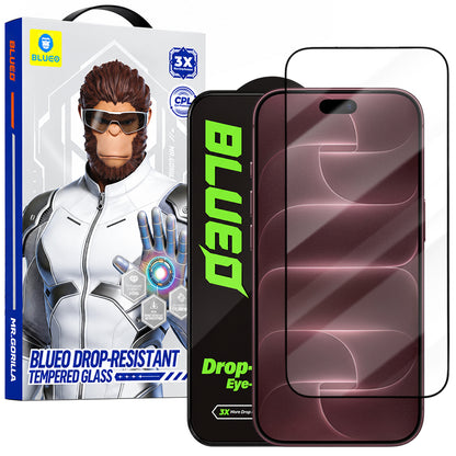 Zaštitno staklo za ekran Blueo Drop Resistant za Apple iPhone 18 Pro Max / 17 Pro Max / 16 Pro Max, kaljeno staklo, lepljenje po celoj površini, crno