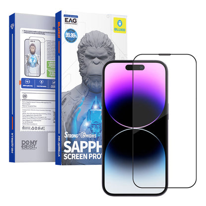 Zaštitna folija za ekran Blueo Sapphire Applicator Pro za Apple iPhone 15 Pro, Kaljeno staklo, Full Glue, Crna