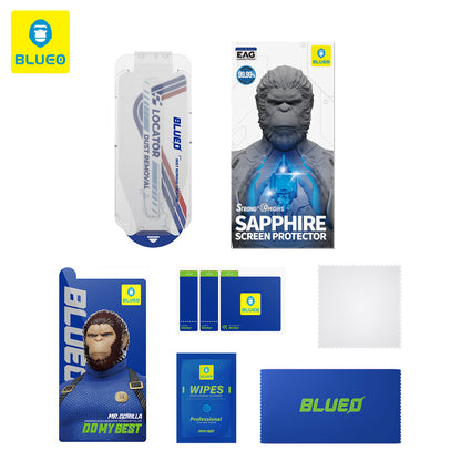 Zaštitna folija za ekran Blueo Sapphire Applicator Pro za Apple iPhone 16 Pro, Kaljeno staklo, Full Glue, Crna