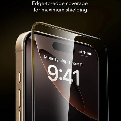 Folija za zaštitu ekrana ESR Corning UltraFit za Apple iPhone 17 Pro Max, Kaljeno staklo, Full Glue, Set od 3 komada