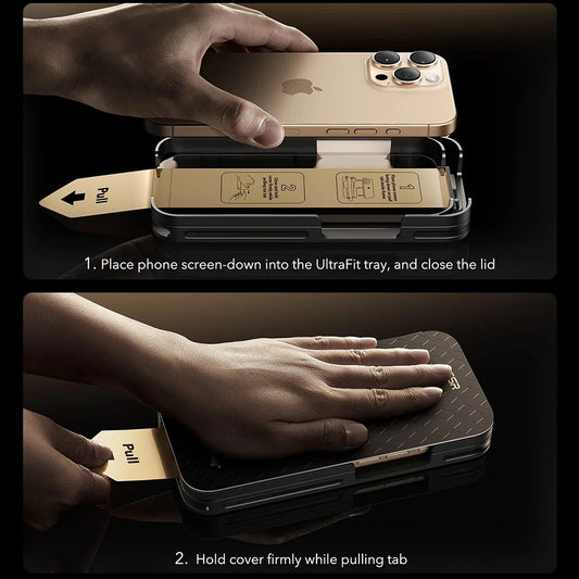 Folija za zaštitu ekrana ESR Corning UltraFit za Apple iPhone 17 Pro, Kaljeno staklo, Full Glue, Set od 3 komada