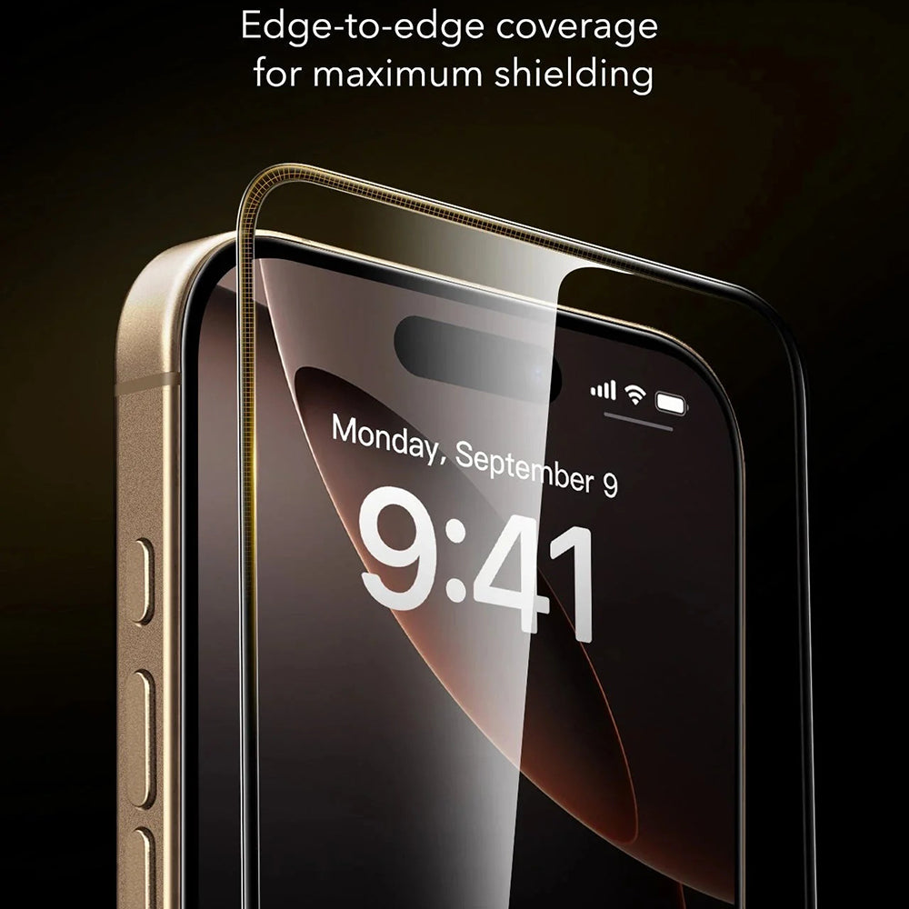 Folija za zaštitu ekrana ESR Corning UltraFit za Apple iPhone 17 Pro, Kaljeno staklo, Full Glue, Set od 3 komada