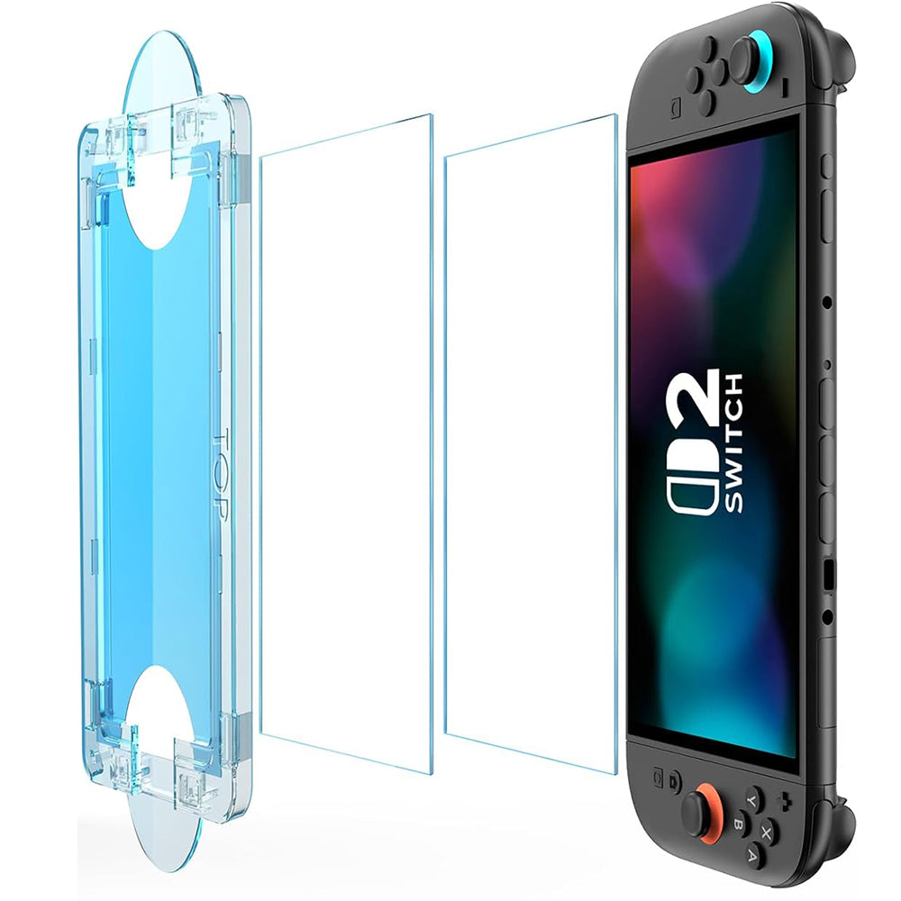 Zaštitna folija za ekran Techsuit SwitchAura aplikator za Nintendo Switch 2, kaljeno staklo, set od 2 komada