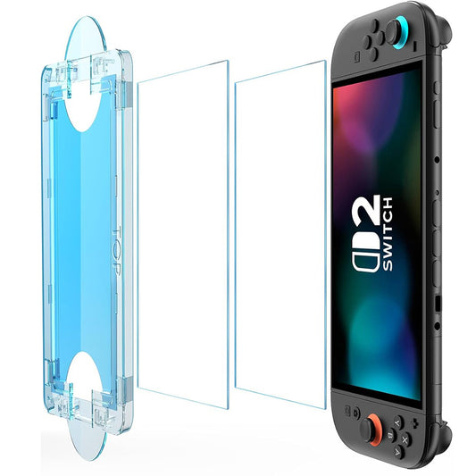 Zaštitna folija za ekran Techsuit SwitchAura aplikator za Nintendo Switch 2, kaljeno staklo, set od 2 komada