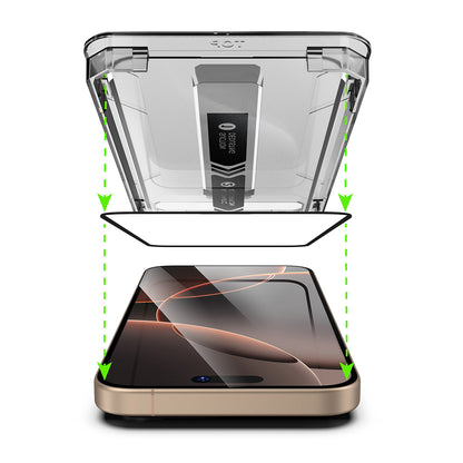 Folija za zaštitu ekrana Techsuit TitanGlass za Apple iPhone 17 Pro, Kaljeno staklo, Full Glue, Set 2 komada, Crna