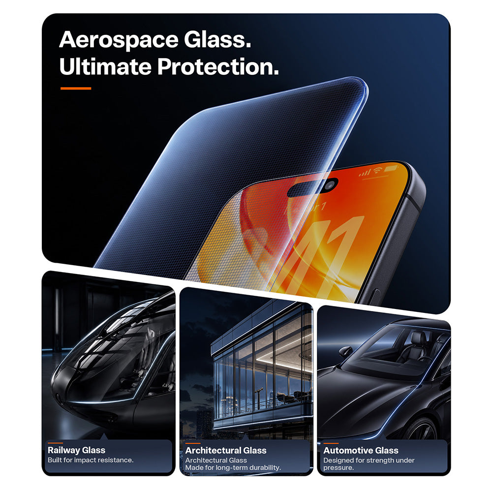 Zaštitna folija za ekran Torras OrigArmor za Apple iPhone 18 Pro / 17 Pro, Kaljeno staklo, Puna lepak