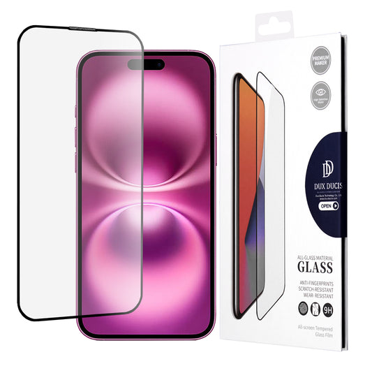 Zaštitna folija za ekran DUX DUCIS za Apple iPhone 16 Plus, Kaljeno staklo, Edge Glue, Crna
