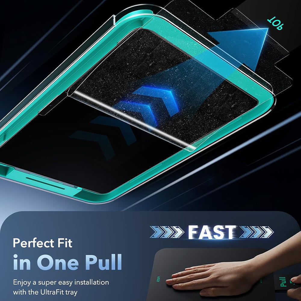 Zaštitna folija za ekran ESR Armorite Paper Feel UltraFit za Apple iPad Air 11 (2026) / Air 11 (2025), Kaljeno staklo, Full Glue, Set od 2 komada