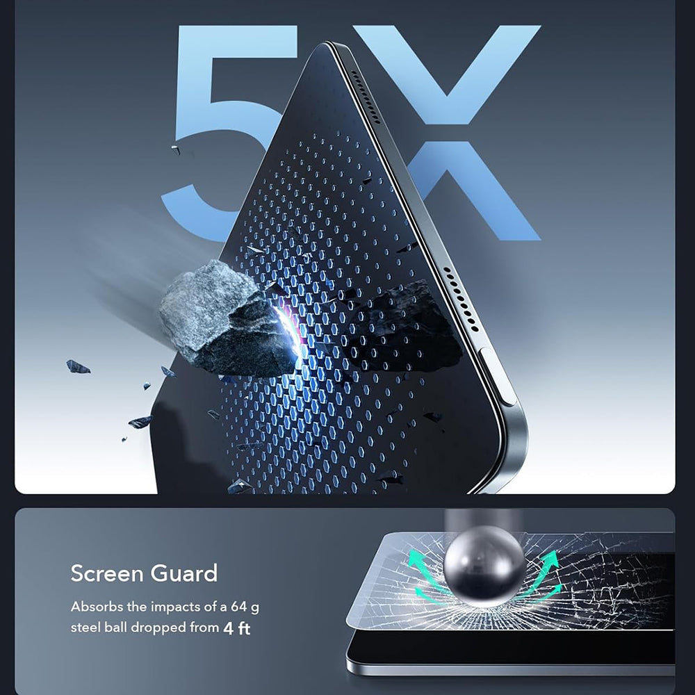 Folija za zaštitu ekrana ESR Armorite Paper Feel UltraFit za Apple iPad Air 13 (2026) / Air 13 (2025), Kaljeno staklo, Full Glue