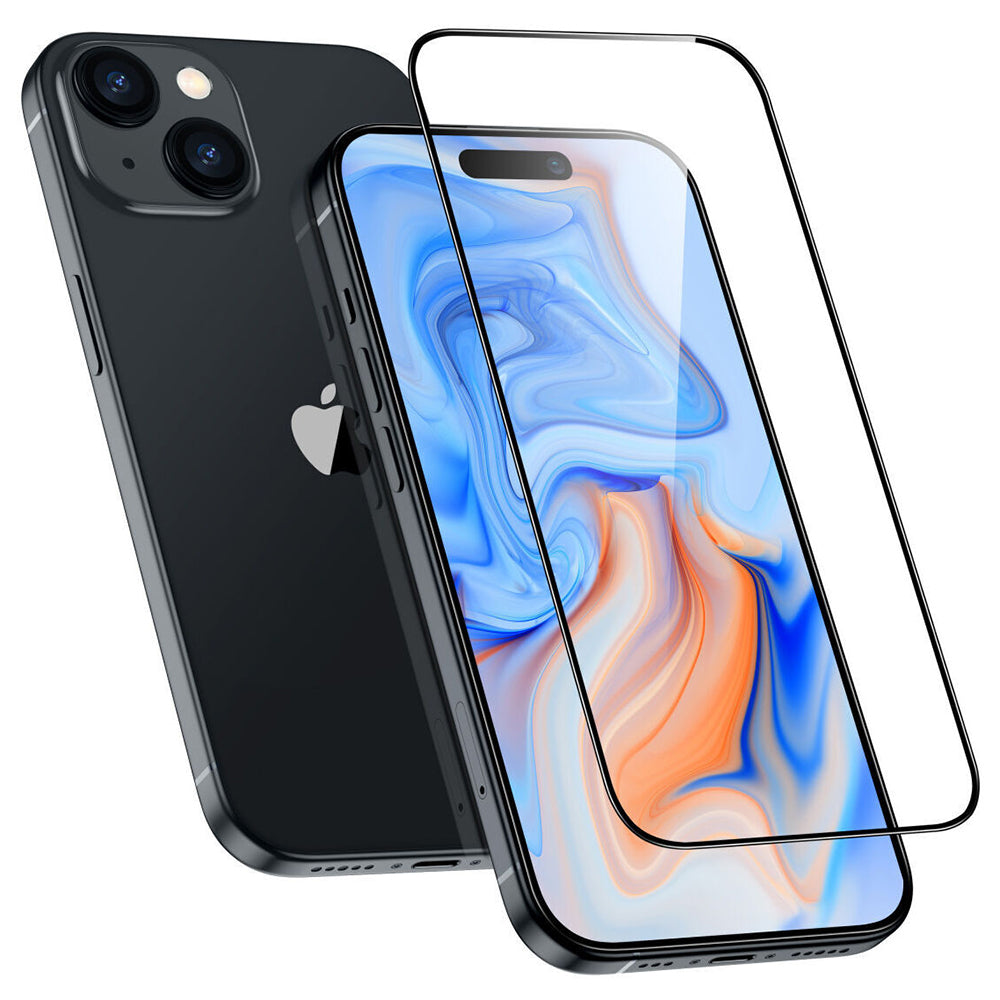 Folija za zaštitu ekrana ESR Armorite za Apple iPhone 15 Plus, Kaljeno staklo, Full Glue, Crna