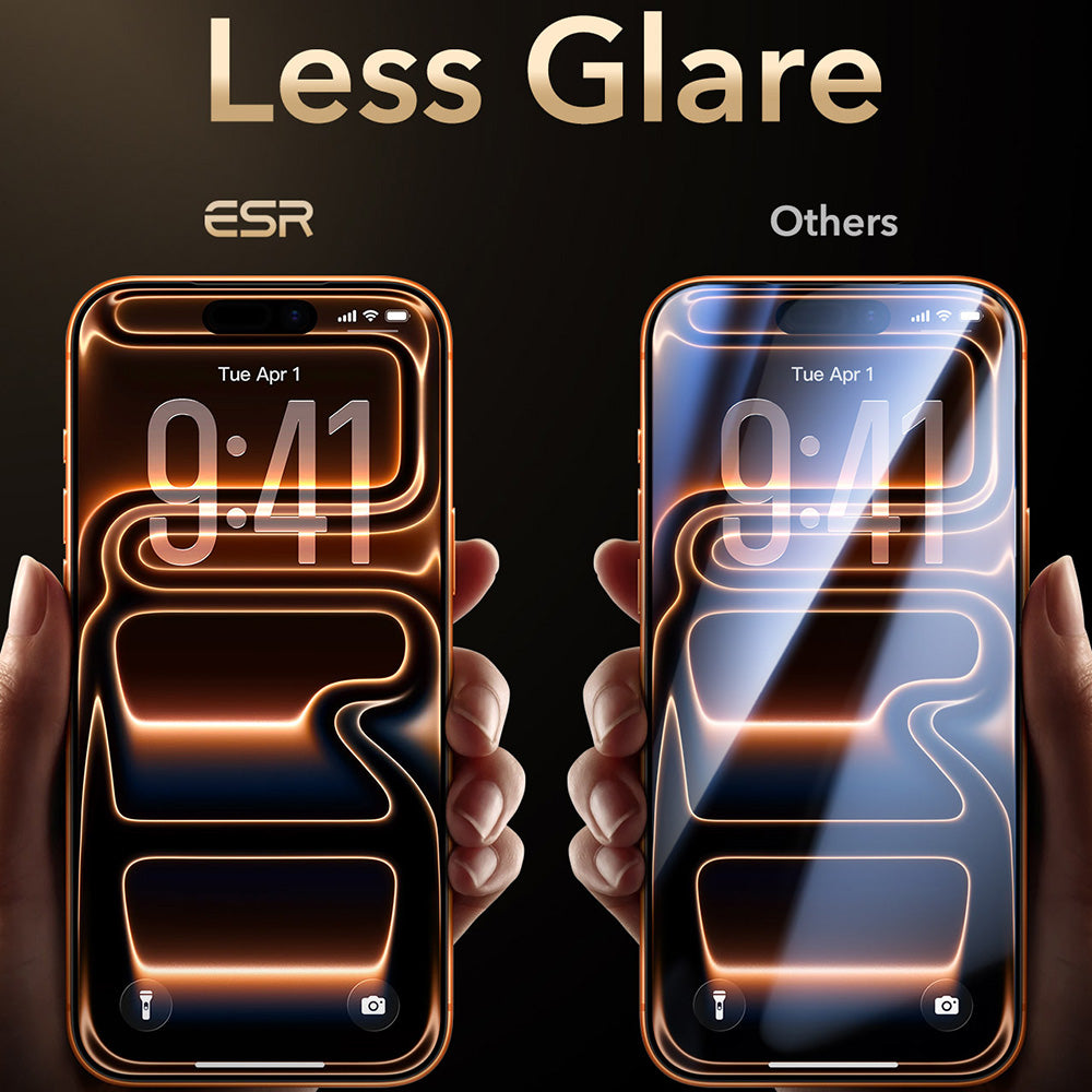 Zaštitna folija za ekran ESR Armorite Pro UltraFit za Apple iPhone 18 Pro / 17 Pro, Kaljeno staklo, Puna lepak, Crna