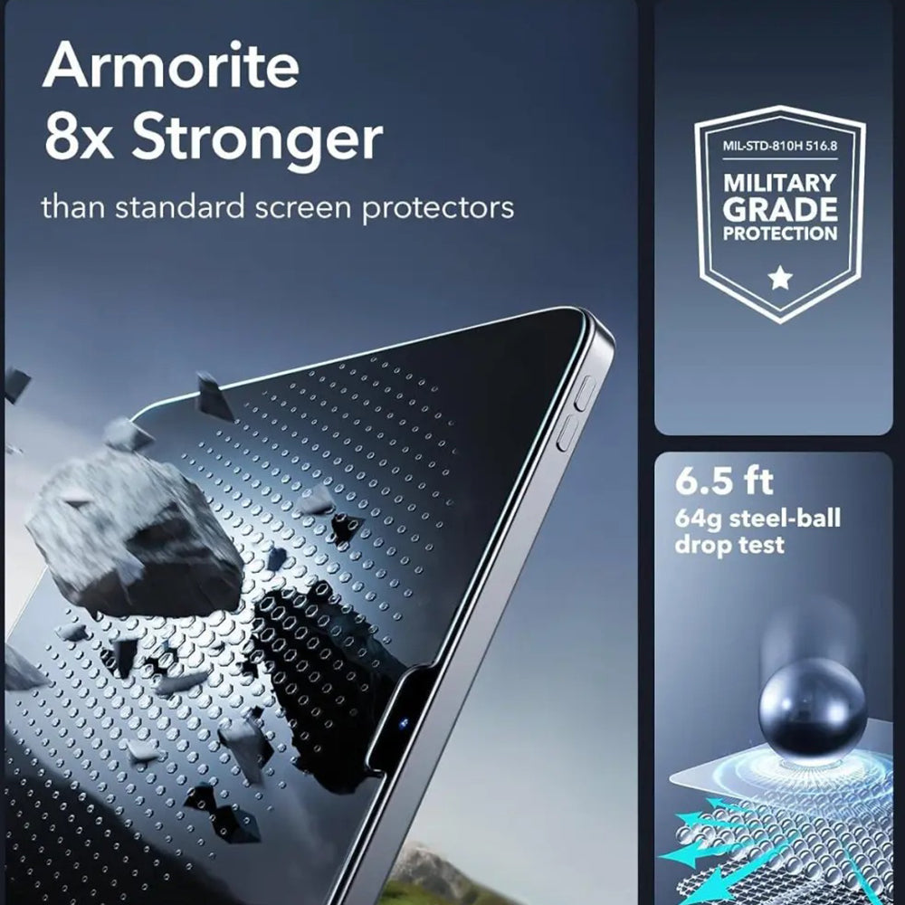 Folija za zaštitu ekrana ESR Armorite UltraFit za Apple iPad (2025) / (2022), Kaljeno staklo, Full Glue, Set 2 komada