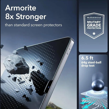Folija za zaštitu ekrana ESR Armorite UltraFit za Apple iPad (2025) / (2022), Kaljeno staklo, Full Glue, Set 2 komada