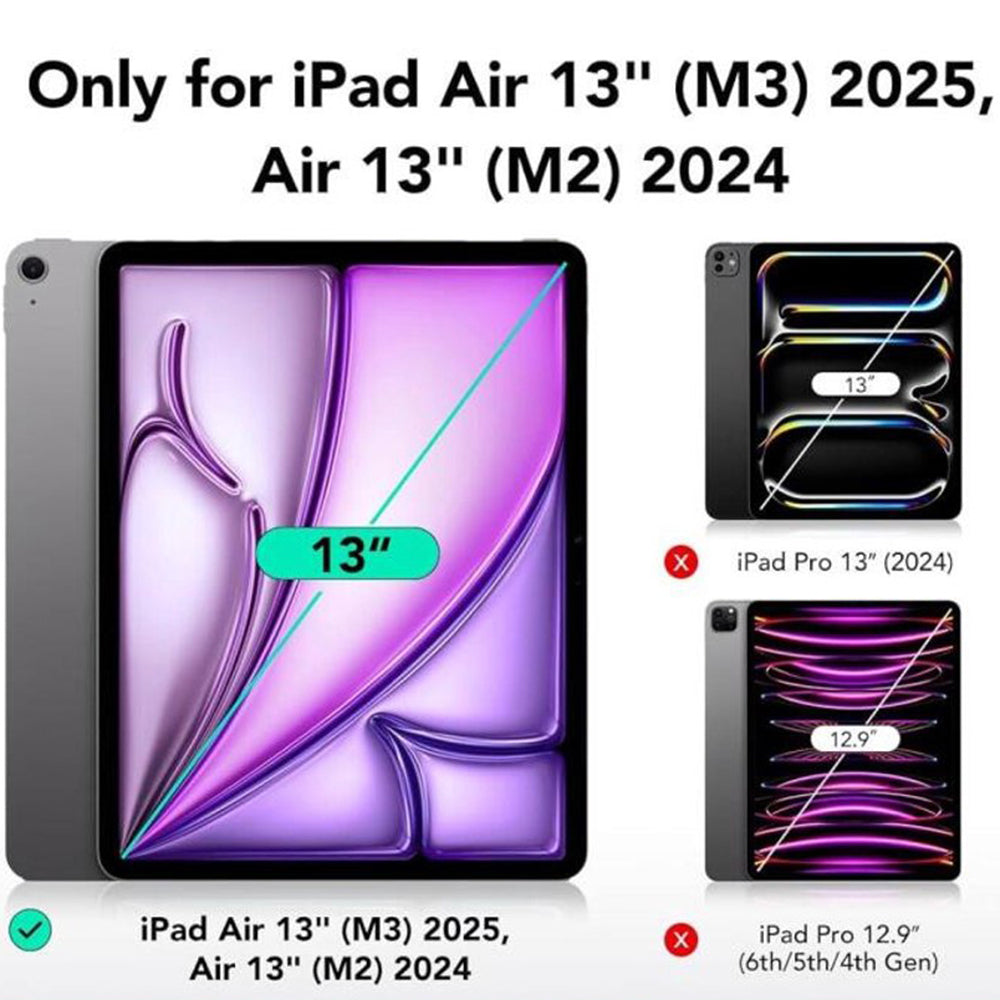 Zaštitna folija za ekran ESR Armorite UltraFit za Apple iPad Air 13 (2026) / Pro 13 (2025), Kaljeno staklo, Full Glue, Set 2 komada