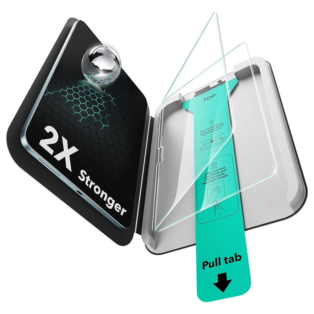 Folija za zaštitu ekrana ESR Armorite UltraFit za Apple iPad Pro 13 (2025) / Pro 13 (2024), Kaljeno staklo, Full Glue, Set 2 komada