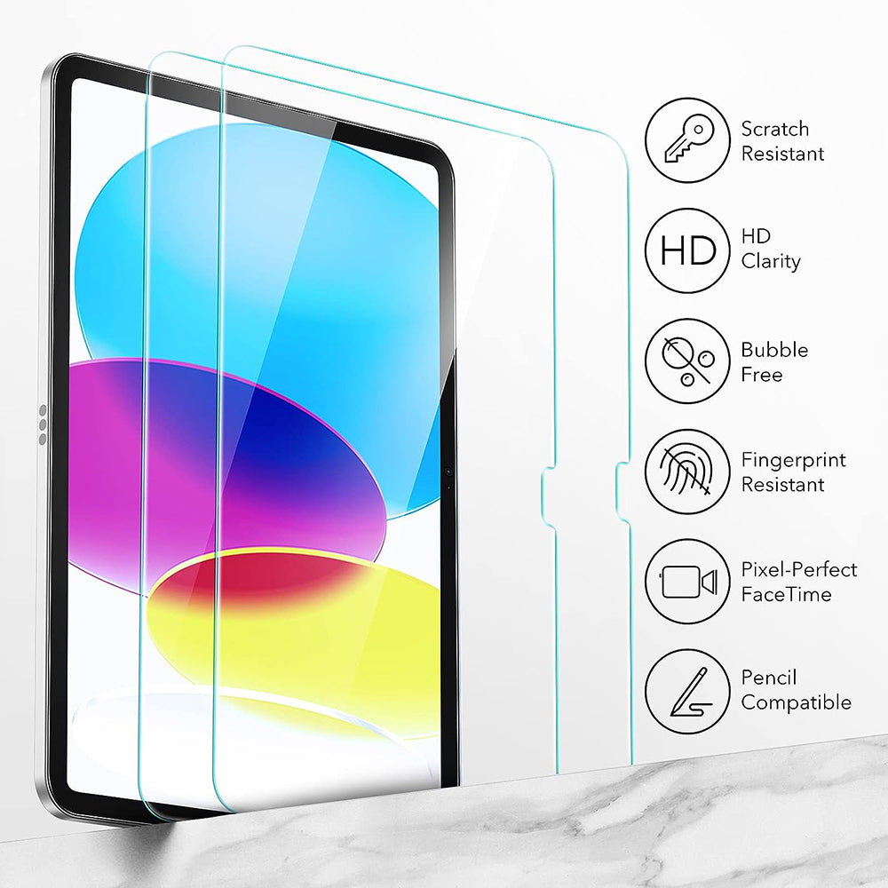 Folija za zaštitu ekrana ESR za Apple iPad (2025) / (2022), Kaljeno staklo, Full Glue, Set 2 komada