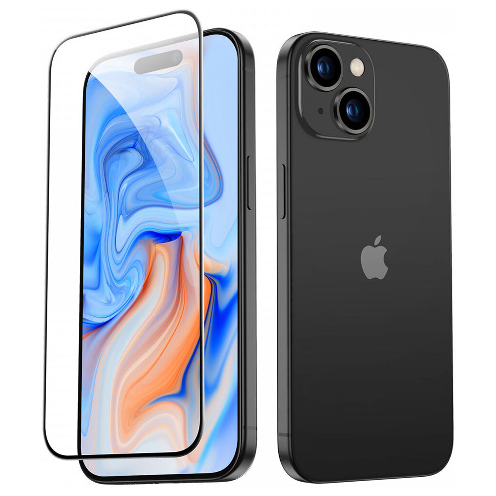 Folija za zaštitu ekrana ESR za Apple iPhone 15, Kaljeno staklo, Full Glue, Crna