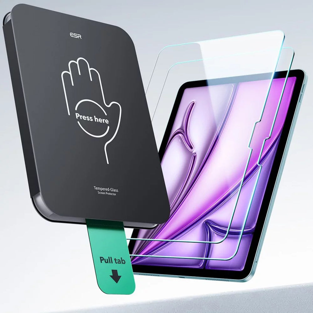 Zaštitna folija za ekran ESR UltraFit za Apple iPad Air 11 (2026) / Air 11 (2025), Kaljeno staklo, Full Glue, Set od 2 komada