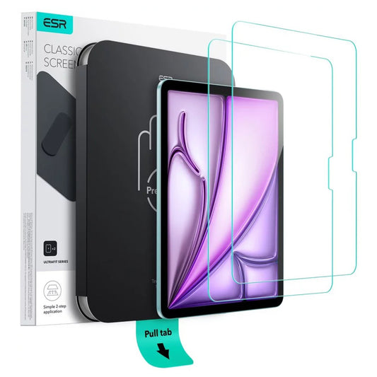 Zaštitna folija za ekran ESR UltraFit za Apple iPad Air 13 (2026) / Pro 13 (2025), Kaljeno staklo, Full Glue, Set od 2 komada
