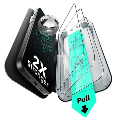 Zaštitna folija za ekran ESR UltraFit za Apple iPhone 18 Pro Max / 17 Pro Max, Kaljeno staklo, Full Glue, Set od 3 komada, Crna