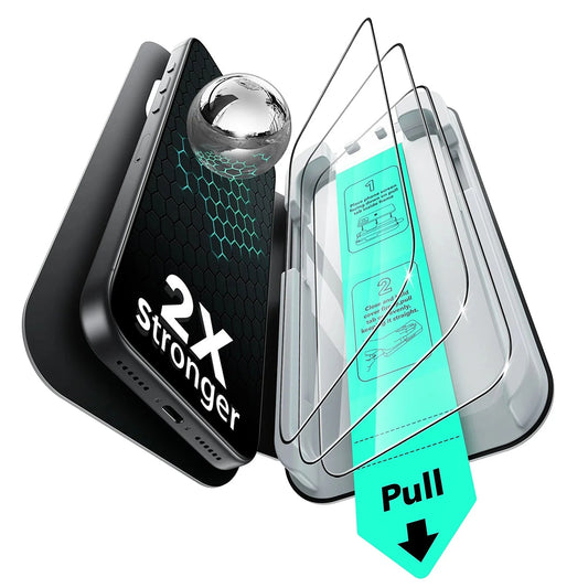 Zaštitna folija za ekran ESR UltraFit za Apple iPhone 18 Pro Max / 17 Pro Max, Kaljeno staklo, Full Glue, Set od 3 komada, Crna