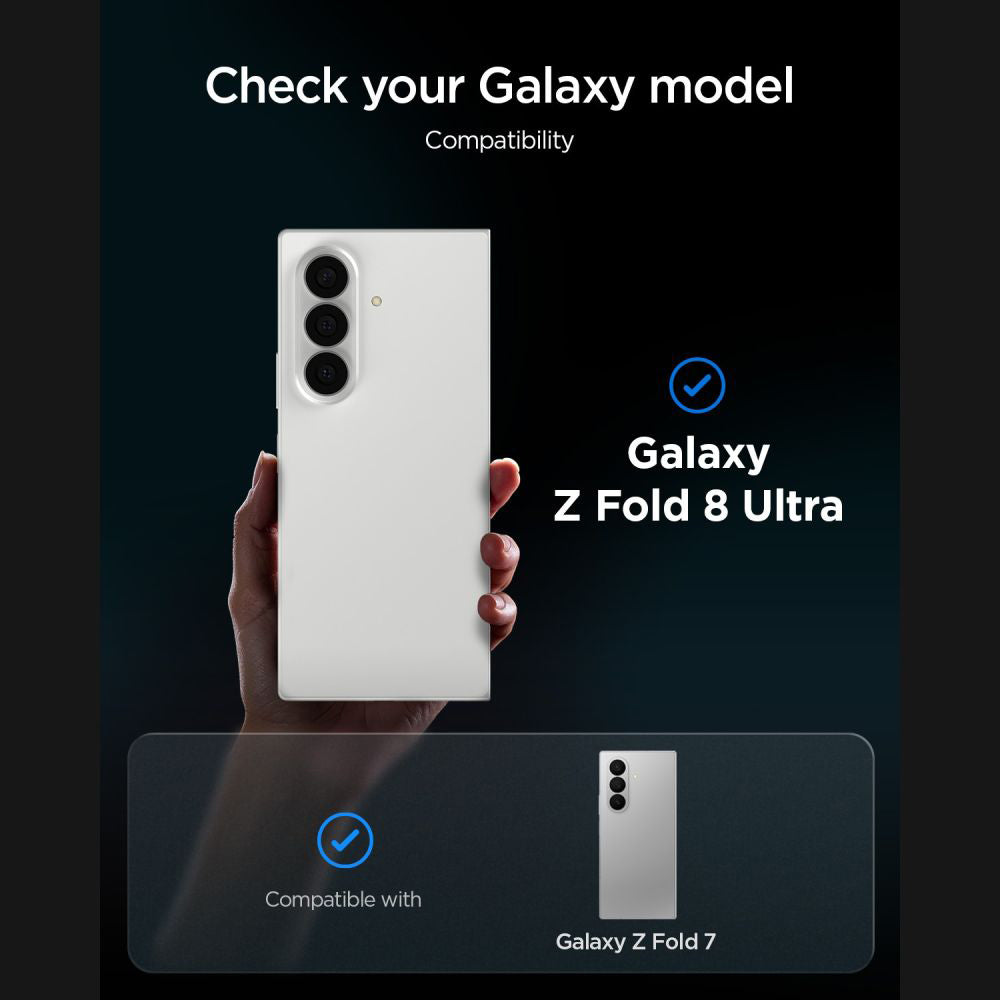 Zaštitna folija za spoljašnji ekran Privacy Spigen GlastR EZ FIT Pro HD za Samsung Galaxy Z Fold8 Ultra F976, Kaljeno staklo, Full Glue, Set od 2 komada