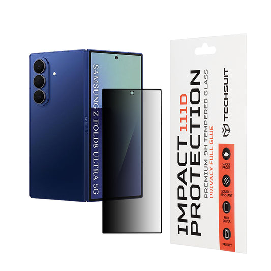 Zaštitna folija za spoljašnji ekran Privacy Techsuit za Samsung Galaxy Z Fold8 Ultra F976, Kaljeno staklo, Full Glue, 111D
