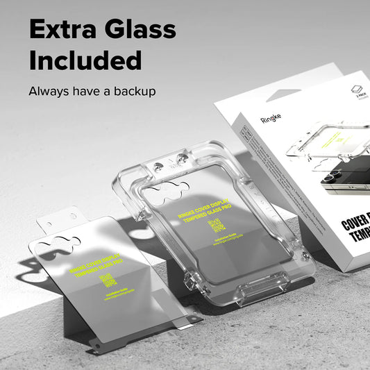 Zaštitna folija za spoljašnji ekran Ringke Cover Display za Samsung Galaxy Z Flip7 F766, Kaljeno staklo, Full Glue, Set od 2 komada