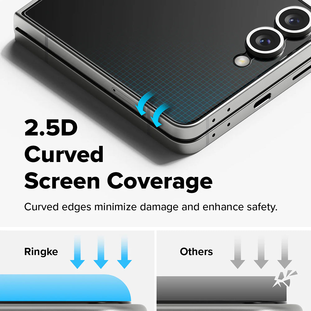 Zaštitna folija za spoljašnji ekran Ringke Cover Display za Samsung Galaxy Z Flip7 F766, Kaljeno staklo, Full Glue, Set od 2 komada
