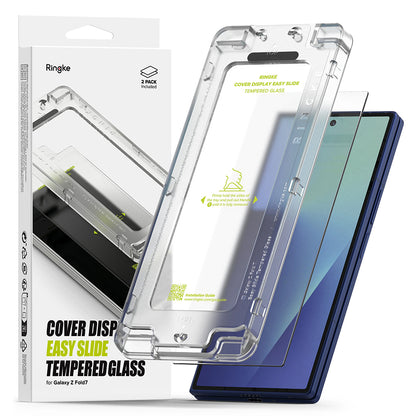 Zaštitna folija za spoljni ekran Ringke Easy Slide za Samsung Galaxy Z Fold7 F966, Kaljeno staklo, Full Glue, Set od 2 komada