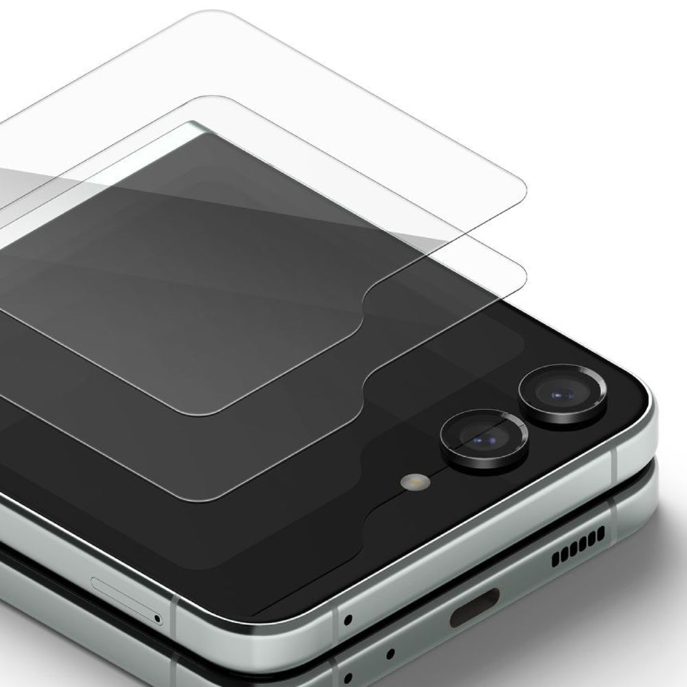 Folija za zaštitu spoljnog ekrana Ringke za Samsung Galaxy Z Flip5 F731, Kaljeno staklo, Full Glue, Set 2 komada