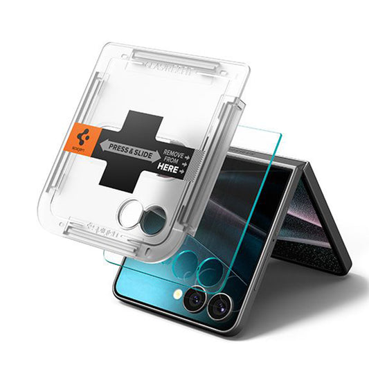 Folija za zaštitu Spoljnog Ekrana Spigen GlastR EZ FIT za Samsung Galaxy Z Flip7 F766, Kaljeno Staklo, Full Glue