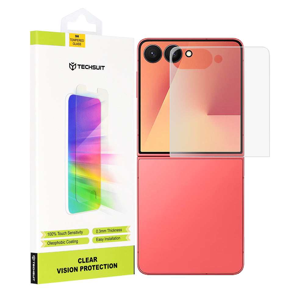 Zaštitna folija za spoljašnji ekran Techsuit Clear Vision za Samsung Galaxy Z Flip7 F766, Kaljeno staklo, Full Glue