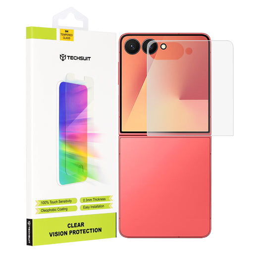 Zaštitna folija za spoljašnji ekran Techsuit Clear Vision za Samsung Galaxy Z Flip7 F766, Kaljeno staklo, Full Glue