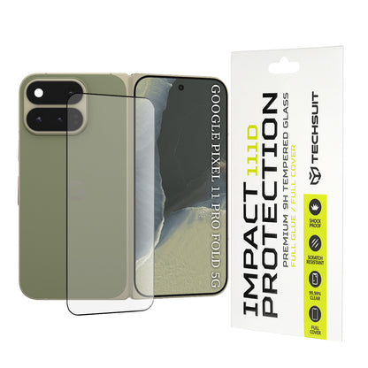 Zaštitna folija za spoljašnji ekran Techsuit za Google Pixel 11 Pro Fold, kaljeno staklo, Full Glue, 111D, crna