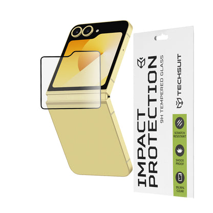 Zaštitna folija za spoljni ekran Techsuit za Samsung Galaxy Z Flip6 F741, Kaljeno staklo, Full Glue, 111D, Crna