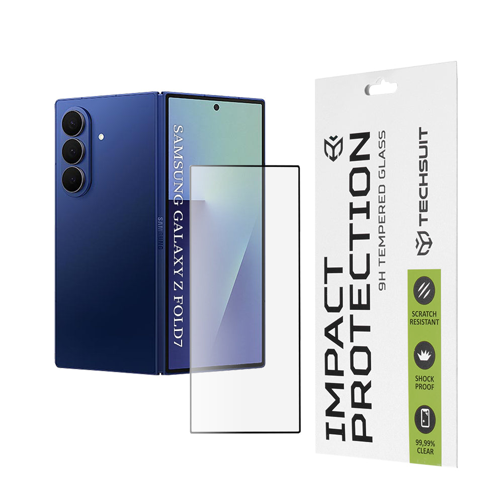 Zaštitna folija za spoljni ekran Techsuit za Samsung Galaxy Z Fold7 F966, Kaljeno staklo, Full Glue, 111D, Crna