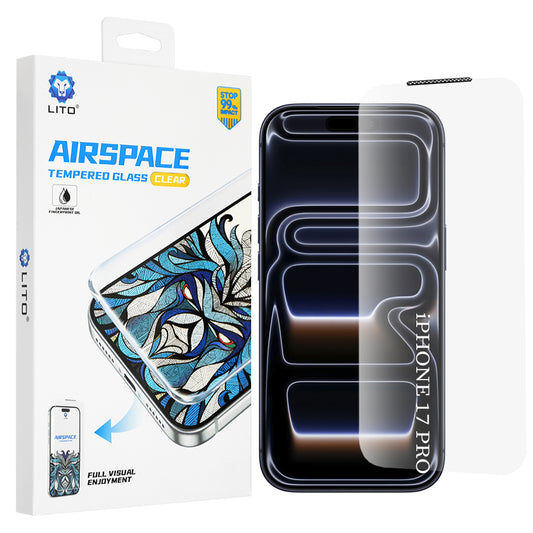 Zaštitna folija za ekran Lito Airspace Border za Apple iPhone 18 Pro / 17 Pro, Kaljeno staklo, Full Glue