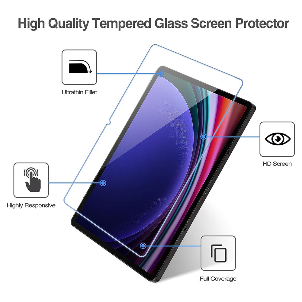 Zaštitna folija za ekran Lito Classic za Samsung Galaxy Tab S10+ / Tab S9 FE+ / Tab S9+, Kaljeno staklo, Full Glue, 2.5D