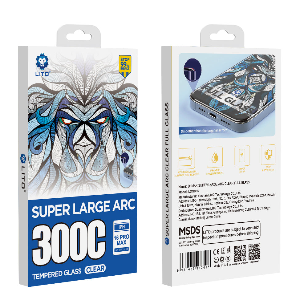 Zaštitna folija za ekran Lito D+ Max 300C za Apple iPhone 14 Pro, Kaljeno staklo, Full Glue