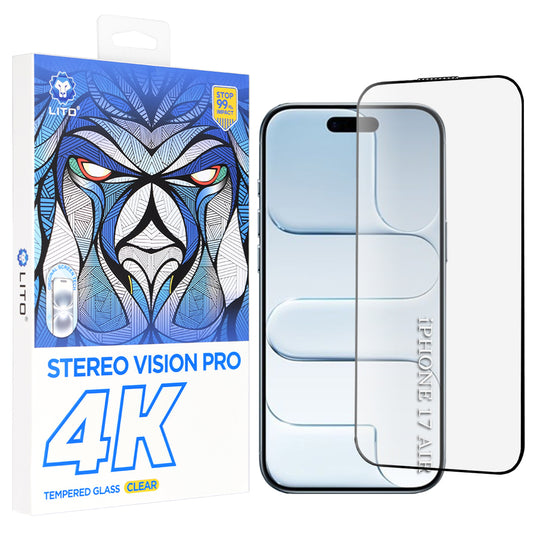 Zaštitna folija za ekran Lito D+ Max 4K za Apple iPhone 17 Air, Kaljeno staklo, Full Glue, Crna
