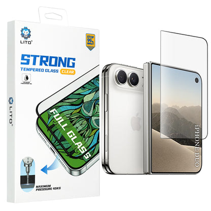 Zaštitna folija za spoljašnji ekran Lito D+ Max Strong za Apple iPhone Duo, Kaljeno staklo, Full Glue, Crna
