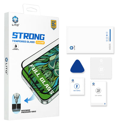 Zaštitna folija za spoljašnji ekran Lito D+ Max Strong za Apple iPhone Duo, Kaljeno staklo, Full Glue, Crna