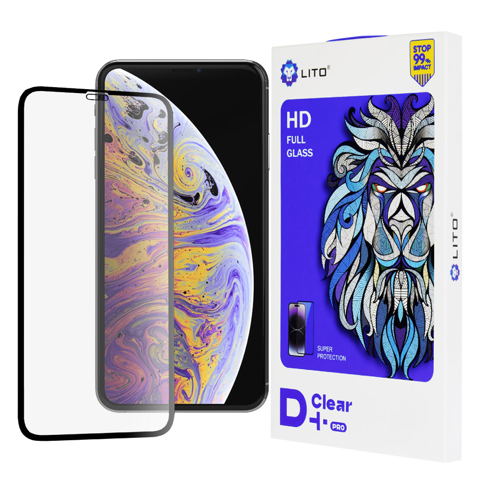 Zaštitna folija za ekran Lito D+ Pro za Apple iPhone 11 Pro Max / XS Max, Kaljeno staklo, Full Glue, Crna