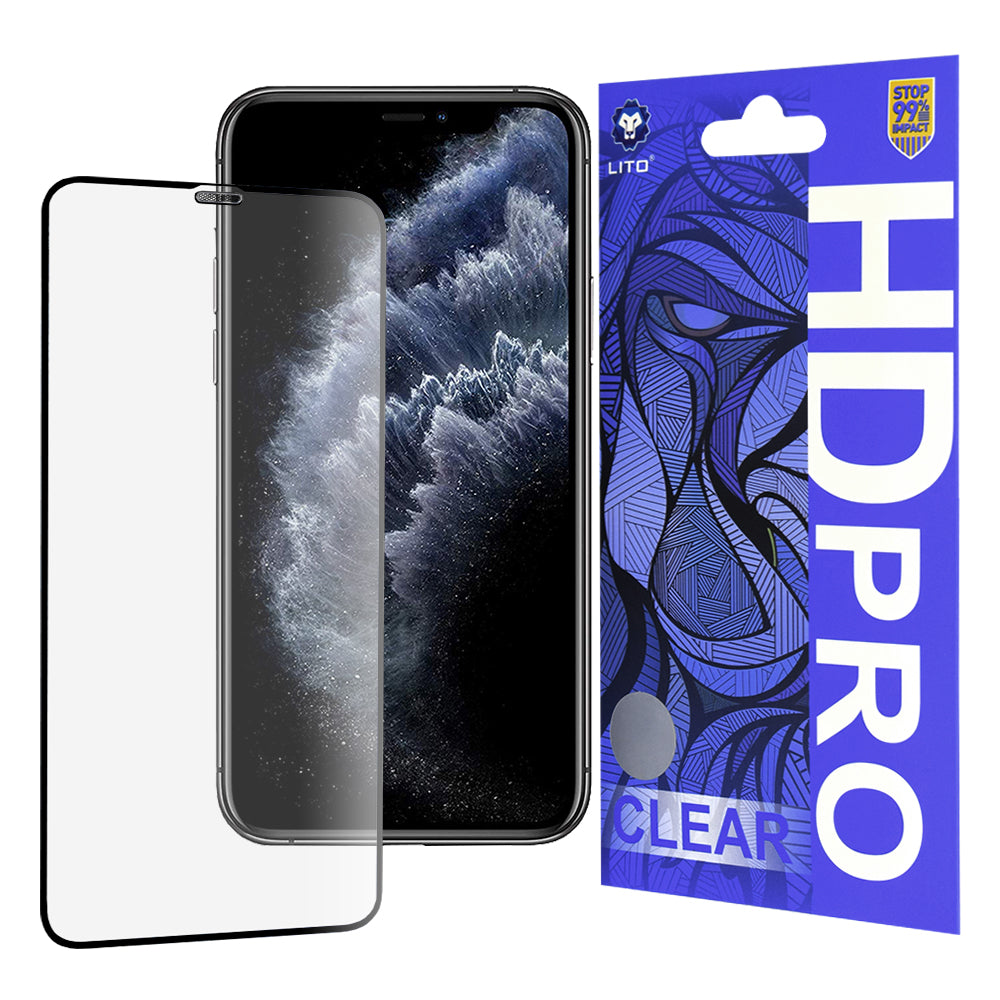 Zaštitna folija za ekran Lito HD Pro Clear za Apple iPhone 11 Pro Max / XS Max, Kaljeno staklo, Full Glue, Crna